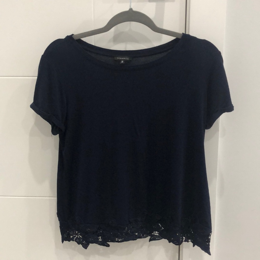Navy Blue Dymamite Top